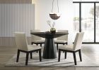 Jasper Ebony Black 5 Piece 47" Wide Contemporary Round Dining Table Set with Black Finish Chairs