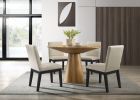 Jasper Driftwood Finish 5 Piece 47" Wide Contemporary Round Dining Table Set with Black Finish Chairs