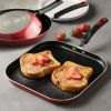 Everyday 3 Pieces Aluminum Non-stick Fry Pan and Griddle Set – Metallic Red