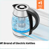 Fast Boiling 1.8L Electric Glass Kettle, Removable Tea Infuser, LED Lights, Stainless Steel