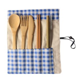 Portable Bamboo Tableware 6-Piece Set (Option: F)