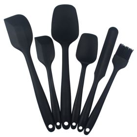 6pcs Silicone Kitchenware Set; Kitchen Supplies; Baking Supplies; Large Scraper; Spatula; Baking Tools; Cake Cream Spatula; Kitchen Tool Set (Color: 6PCS Black)