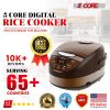 5 Core Asian Rice Cooker • Large Rice Maker • w 15 Preset • Large Touch Screen • Nonstick Inner Pot • 21 Cups Capacity - RC 0502